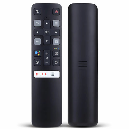 TCL RC802V Bluetooth Fernbedienung Vorder- und Rückansicht – mit Sprachsteuerung, Netflix-Taste und ergonomischem Design für TCL 55EP680 / 50EP660