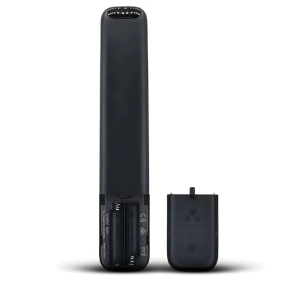 Ersatz Fernbedienung RC902V für TCL Smart TV. Rückseite mit geöffnetem Batteriefach (benötigt 2x AAA Batterien). Android TV kompatibel.