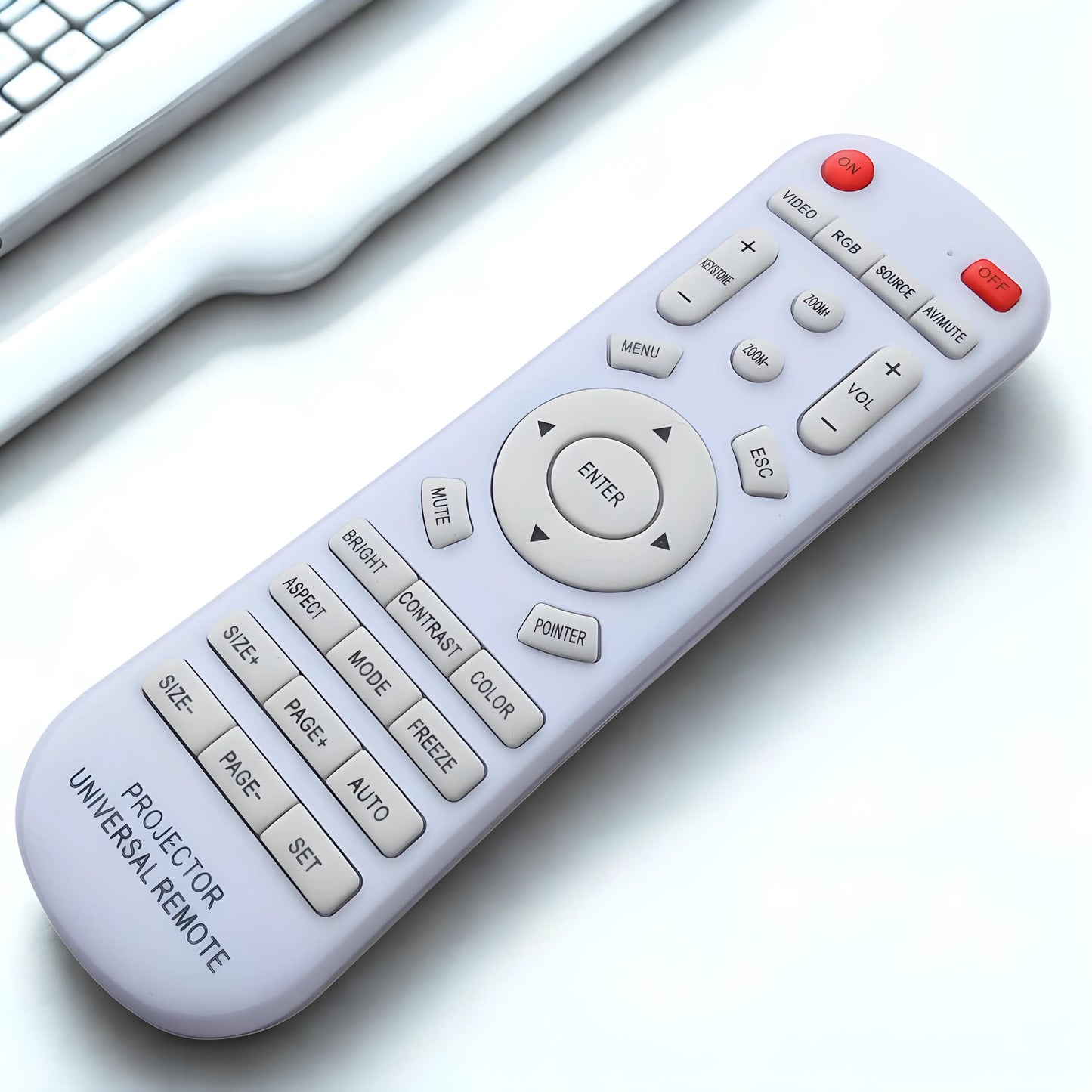 Universal Ersatzfernbedienung für Beamer kompatibel mit Samsung, Epson, Sony, BenQ, Panasonic, Acer, Philips, NEC und weiteren Projektoren