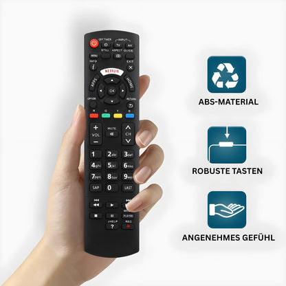 Universal Ersatzfernbedienung für Panasonic Fernseher – ergonomisches Design aus ABS-Material, robuste Tasten und angenehme Haptik