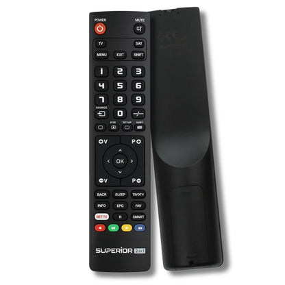 Superior Ersatzfernbedienung für Revox, Vorder- und Rückseite.