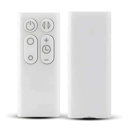 Vorder- und Rückansicht der weißen Ersatzfernbedienung für Dyson 965824-01, 965824-02 und 965824-03 – kompatibel mit Dyson Cool & Pure Cool Ventilatoren