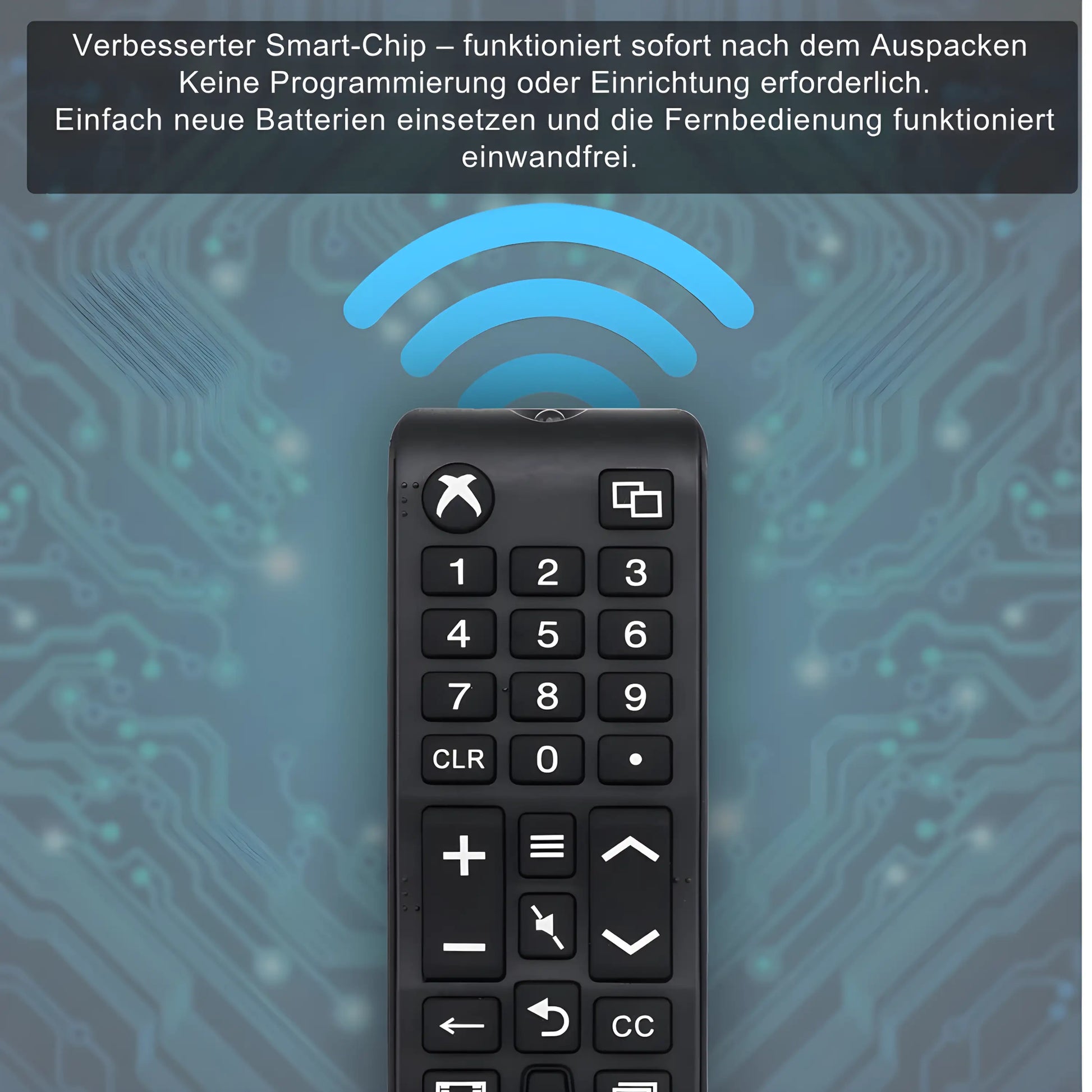 Xbox Fernbedienung mit verbessertem Smart-Chip – sofort einsatzbereit ohne Programmierung, funktioniert direkt nach dem Einlegen der Batterien zuverlässig