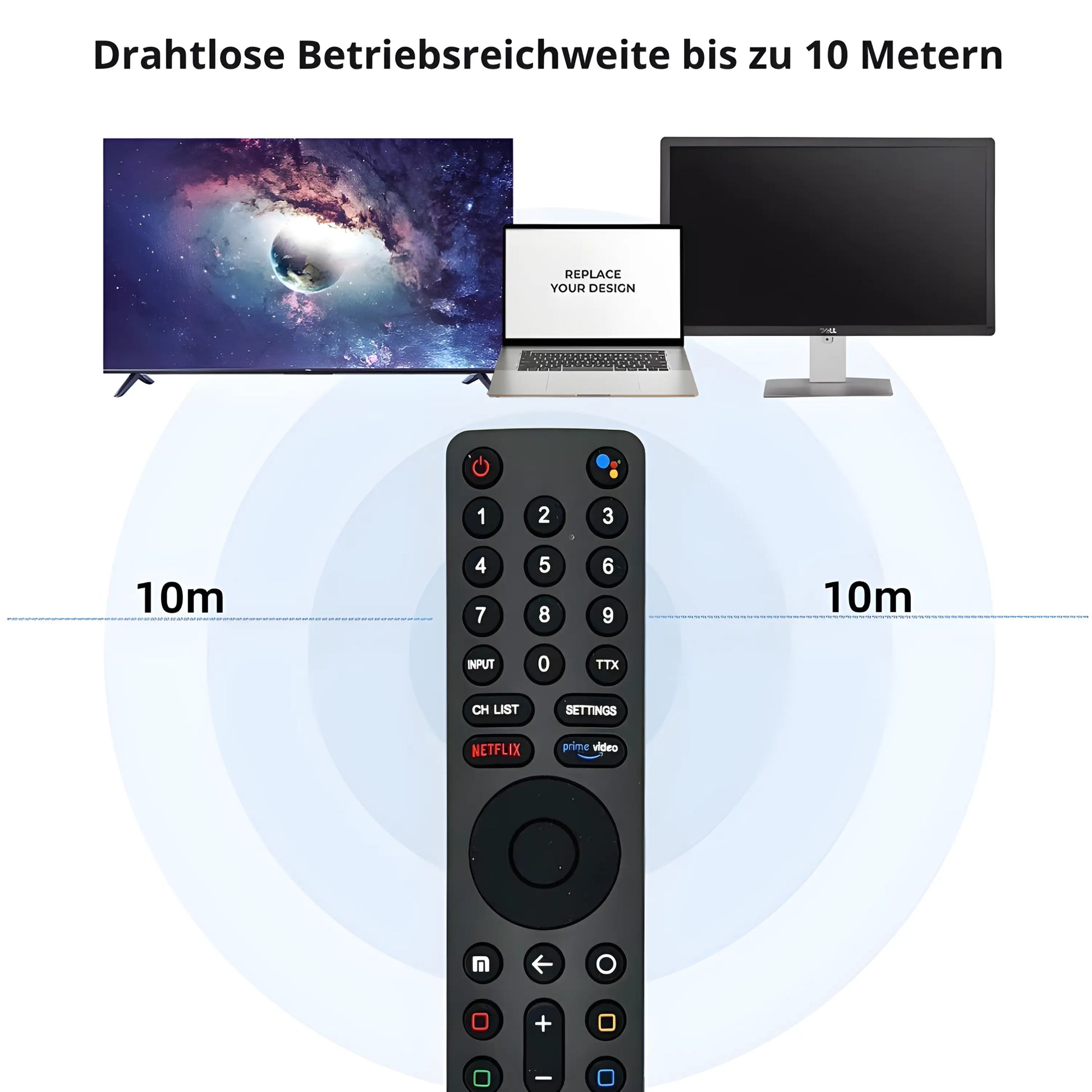 Xiaomi XMRM-010 Ersatz Fernbedienung mit drahtloser Bluetooth Reichweite bis zu 10 Metern.