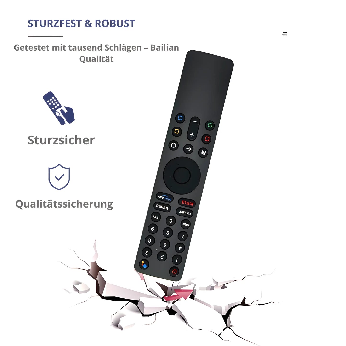 Sturzfest und robust: Xiaomi XMRM-010 Ersatz Fernbedienung, getestete Qualität mit Fallsicherung.