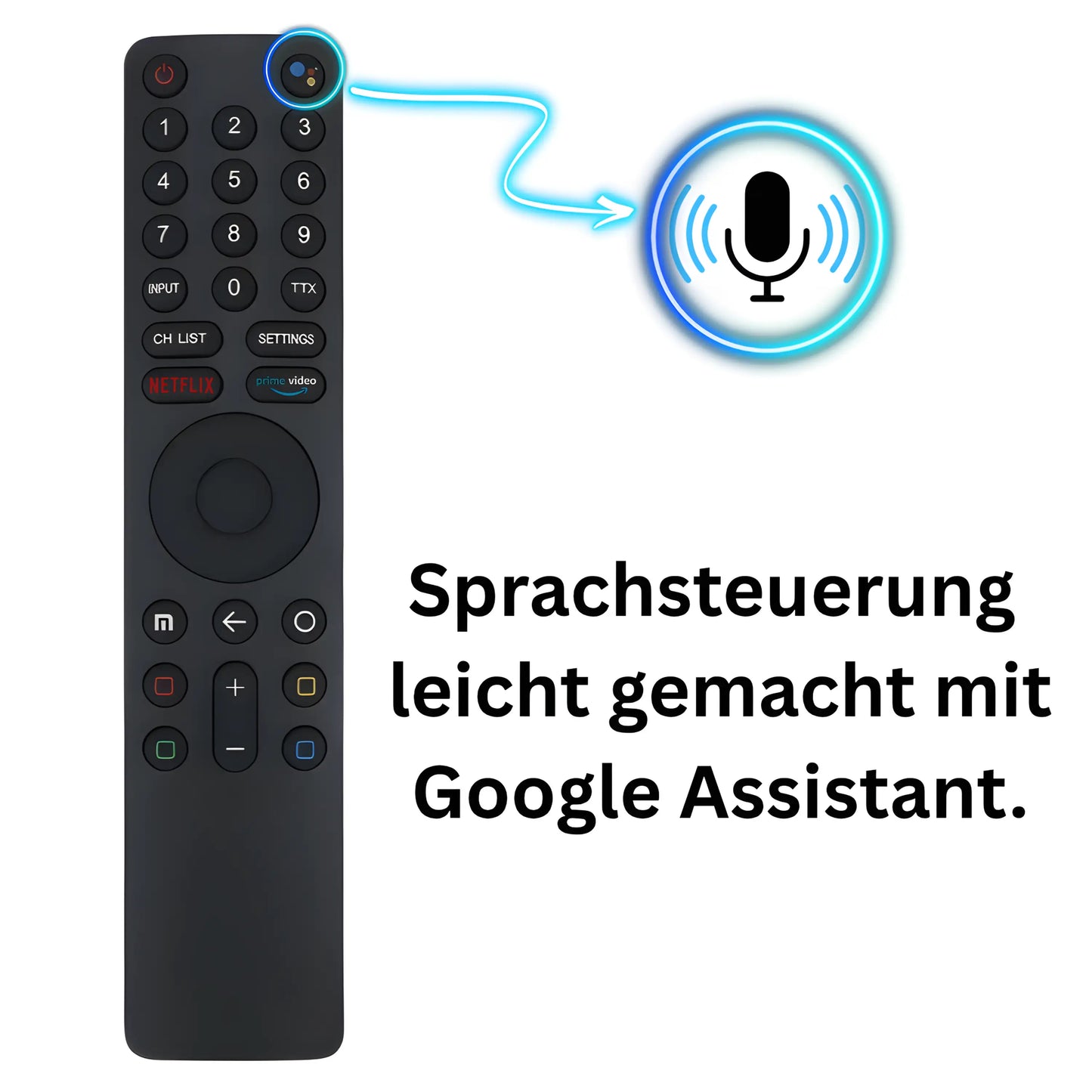 Xiaomi XMRM-010 Ersatz Fernbedienung mit Google Assistant Sprachsteuerung über Bluetooth.